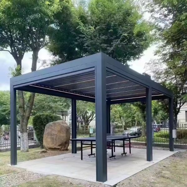 Its versatile design allows for multiple uses, such as outdoor gatherings or as a shaded seating area.